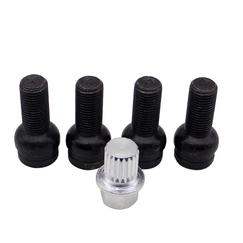 Steel Wheel Bolt & Lock Lug Nut Set With Key For Golf Bora Car Accessories wheel lug bolts car accessories auto accessories