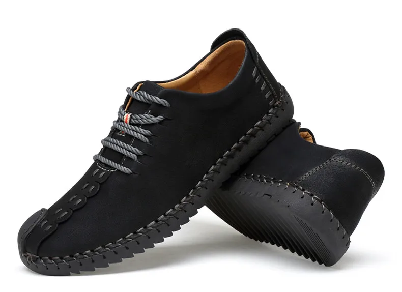 Для мужчин удобные Повседневное обувь на плоской подошве, лоферы Мужская обувь качество Обувь из спилка Для мужчин Туфли без каблуков Мокасины Большие размеры 38-48