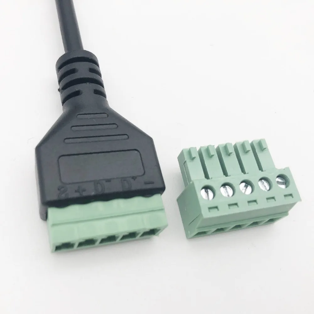 1 шт. Женский адаптер USB 3 Type C на 5 контактный винтовой Коннектор с защитой для