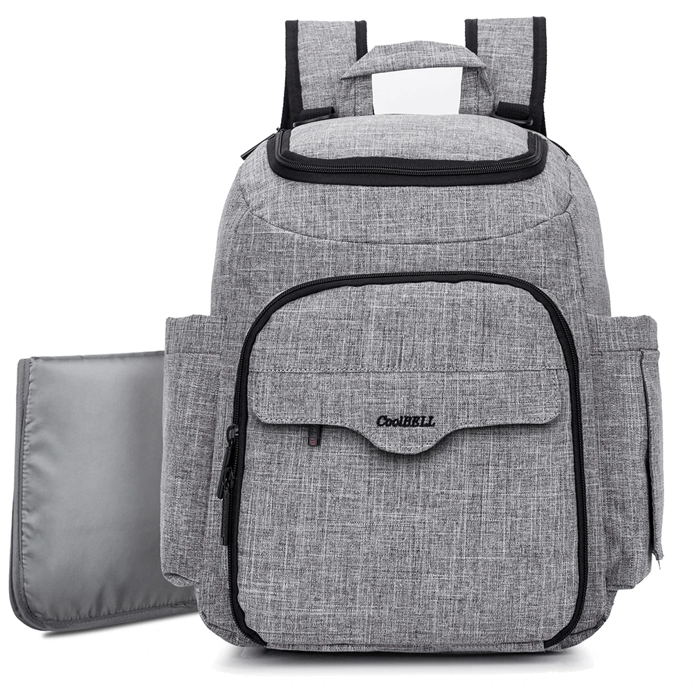  15.6 inch Diaper Bag Mummy Bag with Stroller Straps Baby Backpack Waterproof Nylon Mochila Travel B