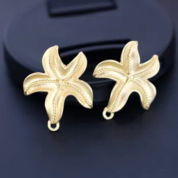 

Earrings Connectors Linker Base Starfish Matte Metal Gold color for DIY Hanging Dangle Earrings Making Modern Jewelry Pun