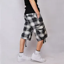 Мульти-карман зеленый размер 30-38 клетчатые военные желтые мужские карго шорты хлопок черный