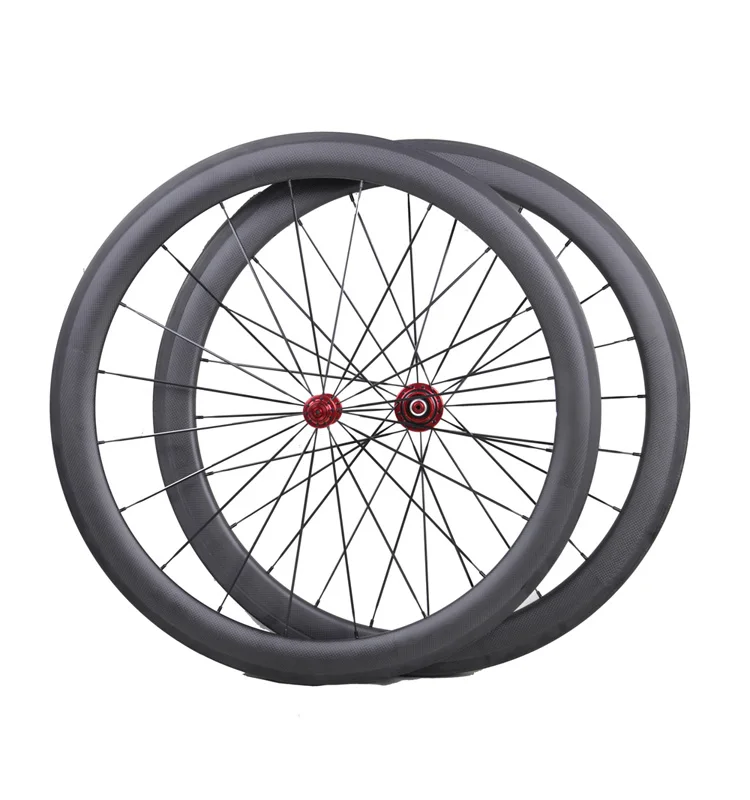 

700C R13 Clincher 50mm Road Bike Wheelset Road Bicycle Carbon Wheels 23mm Wide 3K matt