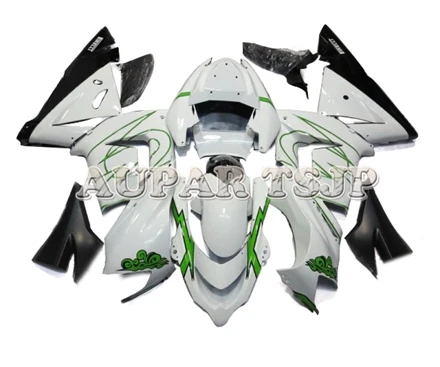 Белые зеленые наклейки боди для Kawasaki ZX10R ZX-10R 2004 2005 04 05 Sportbike Cowlings новые Бодибилдинг вставные обтекатели