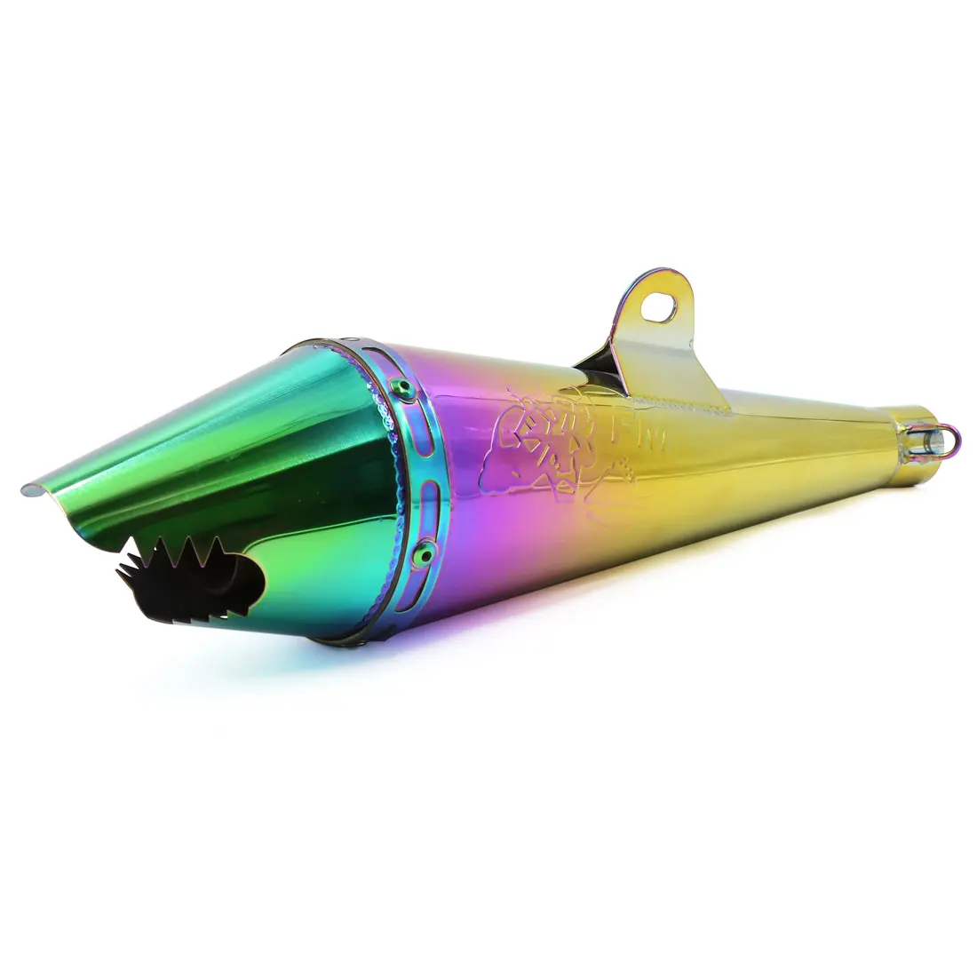 

X Autohaux Universal Motorcycle Colorful Shark Mouth Shaped Outlet Exhaust Pipe Muffler Tip 32Mm Inlet