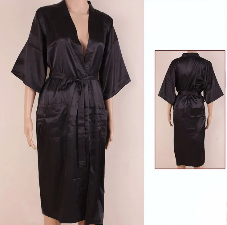 Большие размеры XXXL китайский мужской искусственный шелк халат летняя Однотонная ночная рубашка традиционное кимоно юката банное платье с поясом MR002