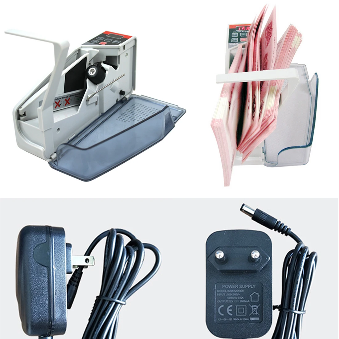

EU US Plug Portable Handy Money Counter for Most Currency Note Bill Cash Counting Machines Financial Equipment