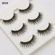 3 пар/компл. 3D накладные ресницы грязный крест плотного натурального Длинные Накладные ресницы макияж большеглазый Длинные Накладные ресницы черные ресницы 3D25