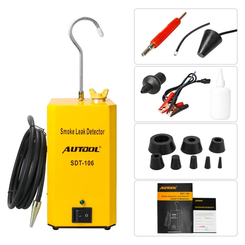 

Autool SDT-106 EVAP Automotive Smoke Leak Detector Car Pipe Leakage Tester Fuel Leak Locator Universal For Motorcycle/Car/Truck