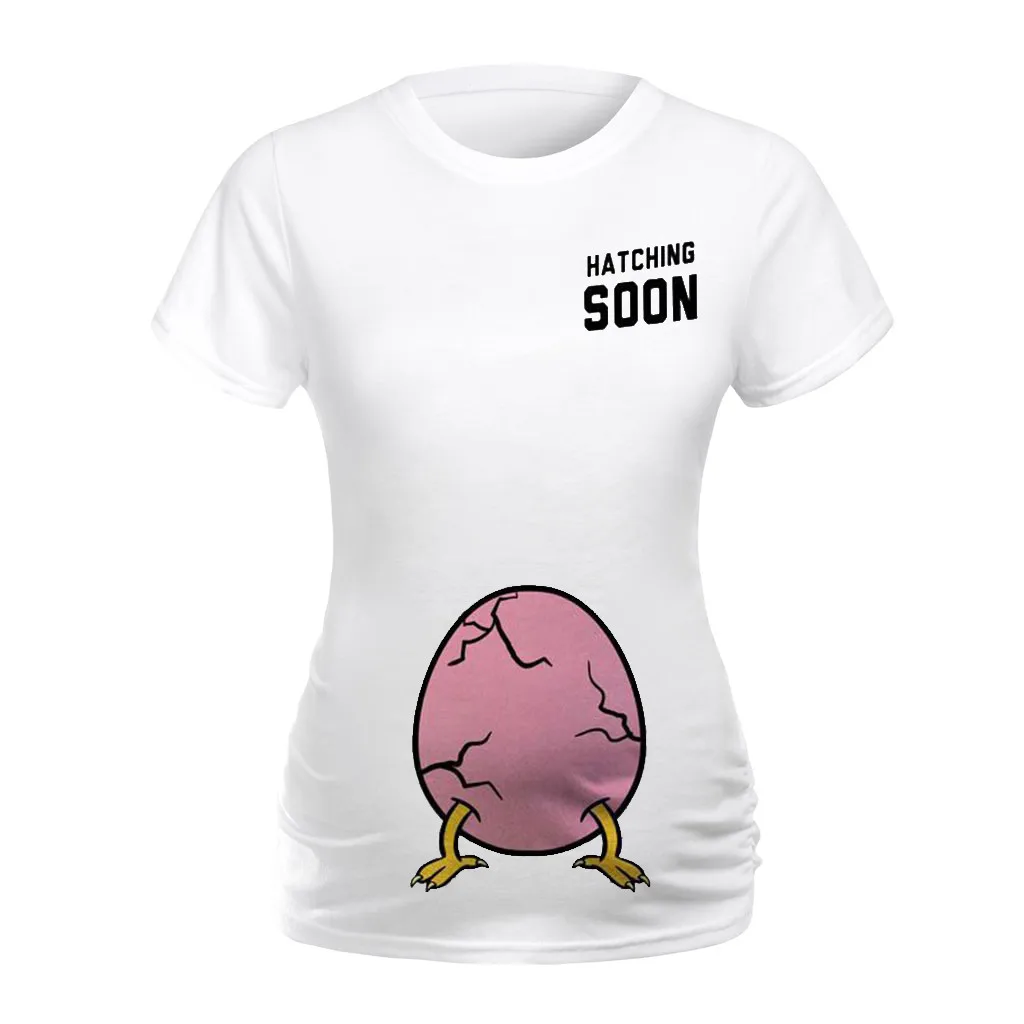 

Maternity T-shirt Women Short Sleeve Pregnant Maternity Solid Printing Cartoon Print Tops Ropa Embarazada T Shirt Premaman