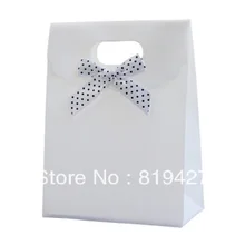 40 шт./лот Лук Ювелирные Упаковка Подарочный пакет белый 120 мм* 160 мм* 60 мм