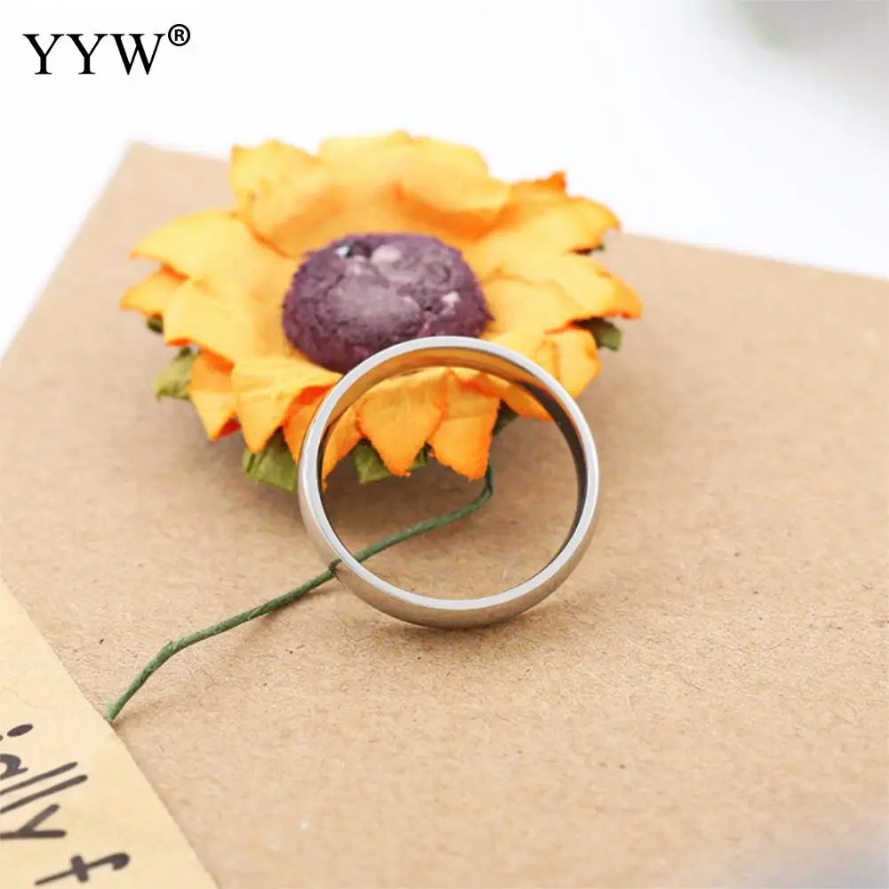 Stainless Steel Silver/Gold/Rose Gold Color Plated Plain Band Finger Ring Unisex For Promised Jewelry Wedding Anniversary Gift