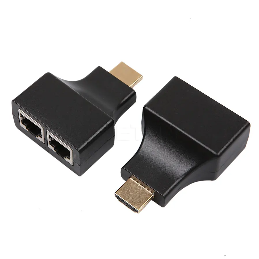 Kebidu HDMI двойной RJ45 CAT5E CAT6 UTP LAN Ethernet удлинитель Ретранслятор адаптер до 30 метров Full HD