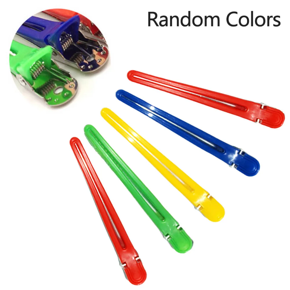 5pcs Colorful Hairdressing Salon Sectioning Hair Clip Hairdresser Accessories Hairdressing Clamps Hair Styling Grip Random Color