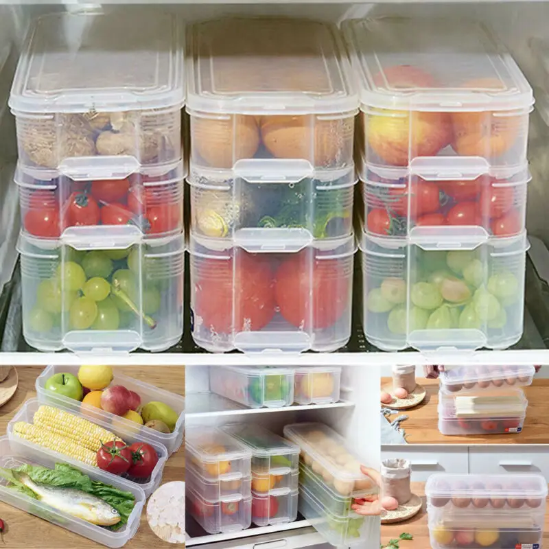 Storage Collecting Box Basket Kitchen Refrigerator Fruit Food Organiser