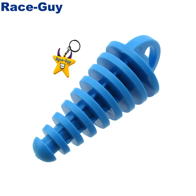 Wash Plug Silencer Muffler Exhaust Pipe Dirt Pit Bike Motorcycle Blue 2 Stroke