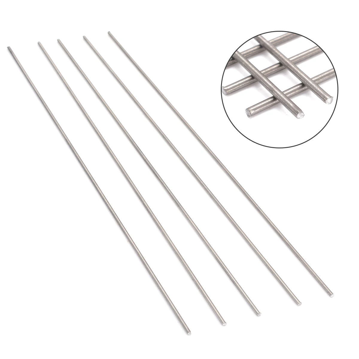 5pcs 2mm Diam Ti  GR5 Metal Rod 250mm Titanium Round Bars Practical Accessories for Industry Welding Tools