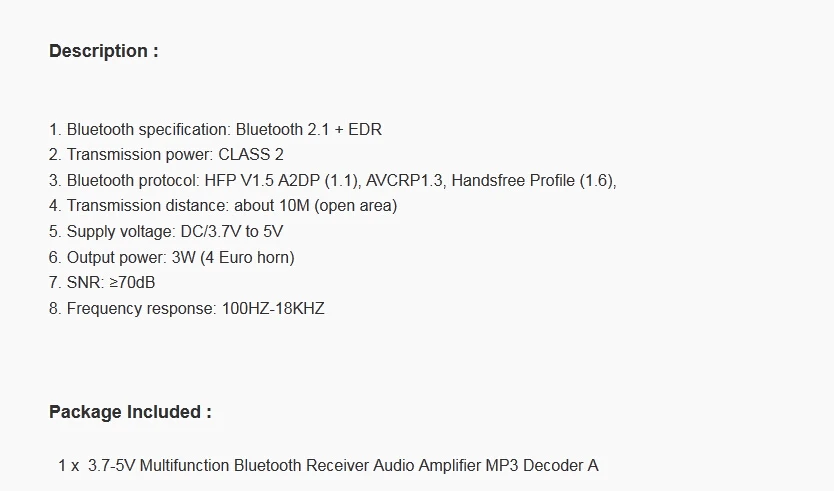 3,7-5 в многофункциональный Bluetooth приемник аудио усилитель доска MP3 декодер