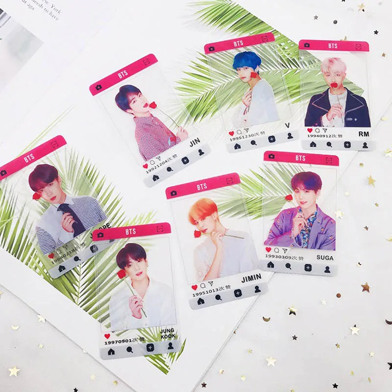 

7pcs/set K-pop BTS Bangtan Boys Transparent PVC Photo Cards New Ablum MAP OF THE SOUL Matte Photo Cards