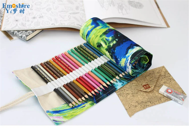 Emoshire Large-capacity hand-held pencil pens canvas pencils Korean men and women pencils (7)