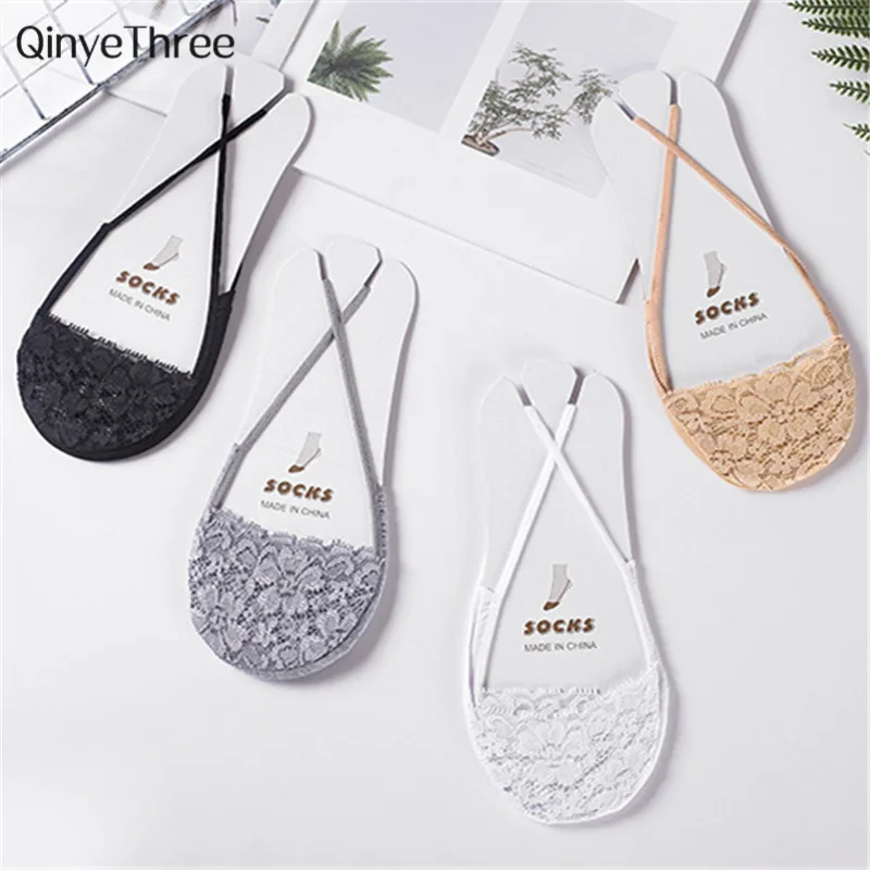 

Ladies Sling cotton lace socks Personalized Eyelashes Decoration Half Socks Shallow Invisible lace boat socks For High-heeled