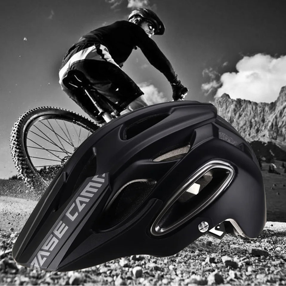 

Bicycle Helmet Matt Black Cycling Helmet With Visor casco ciclismo Breathable Road Mountain MTB CE Outdoor Bike Helmet Cheap Mtb