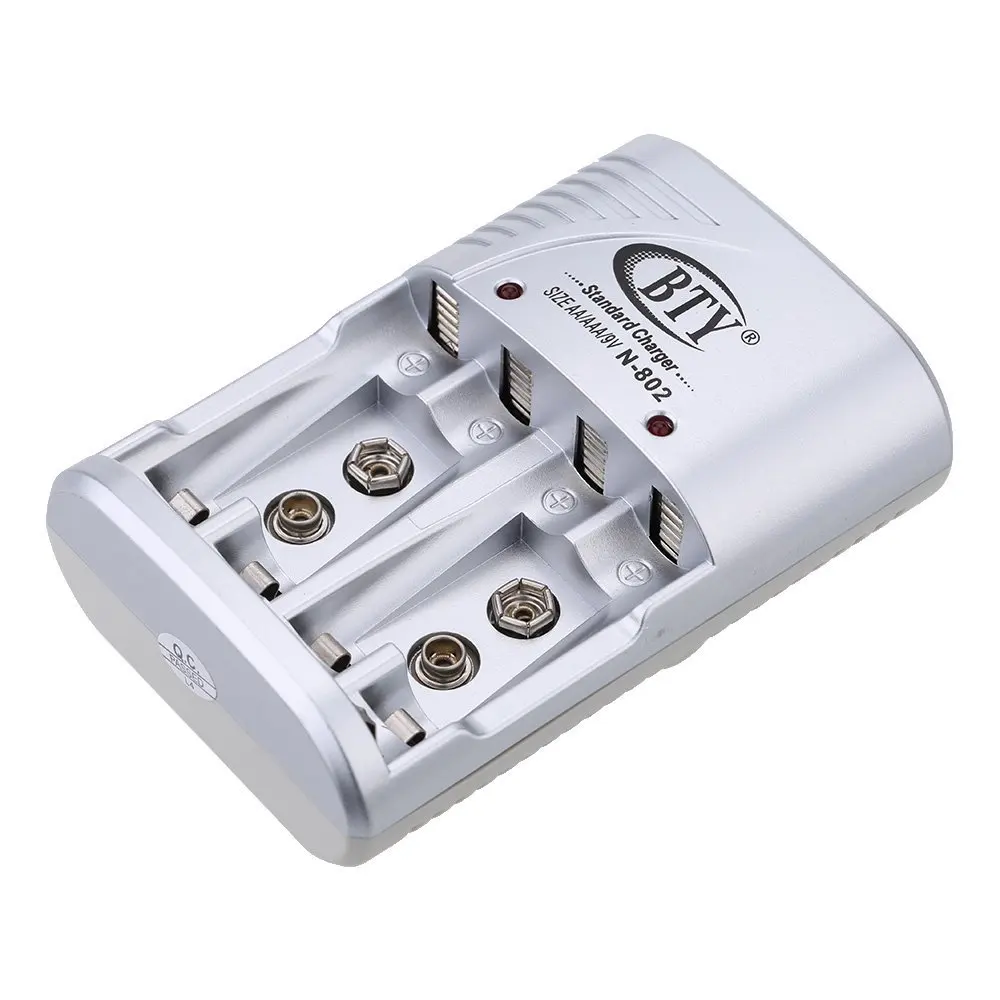 BTY 4 слота быстрое зарядное устройство с Светодиодный индикатор AA/AAA 14500 10440 6F22 9 V