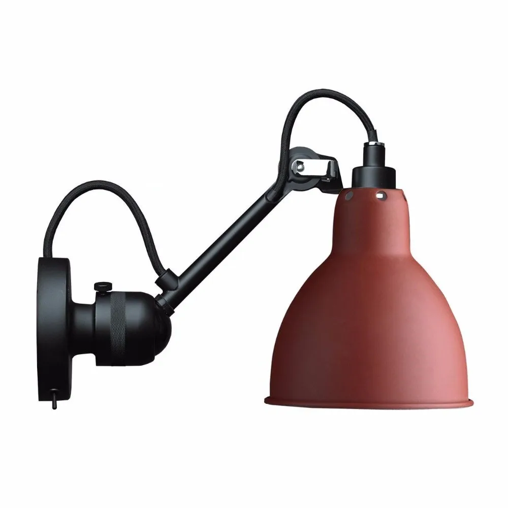 

2017 new Modern Wall Lamp Bedroom Lighting Black/Red/Yellow Metal Adjustable Arm E14 Wall Lights Bedside Reading Lamp