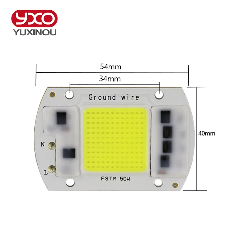 Светодиодный COB ламповый чип 20 Вт 30 Вт 50 Вт Светодиодный светильник 230 В вход IP65 Smart IC подходит для DIY проекта светодиодный уличный прожектор холодный белый теплый белый