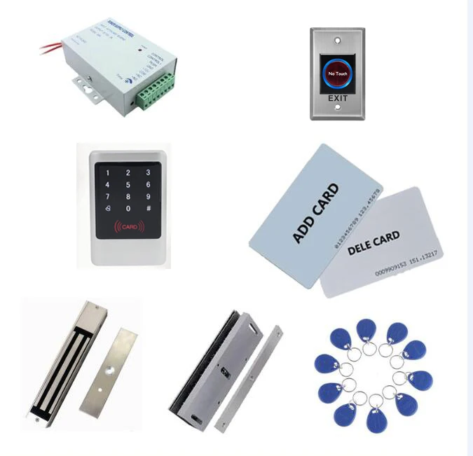 

Standalone Access Controller Kit,Metal Shell + Power+280kg Magnetic Lock+280kg U-Shape + Exit Button+10 Keyfob ID Tags,Sn:Tset-7