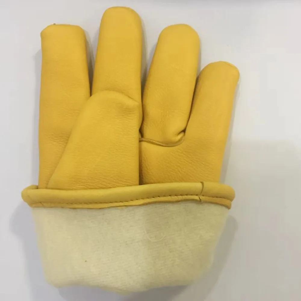 Зимние теплые перчатки для холодной работы из воловьей кожи, мотоциклетные рабочие перчатки с флисовой подкладкой для мужчин и женщин от OLSON DEEPAK