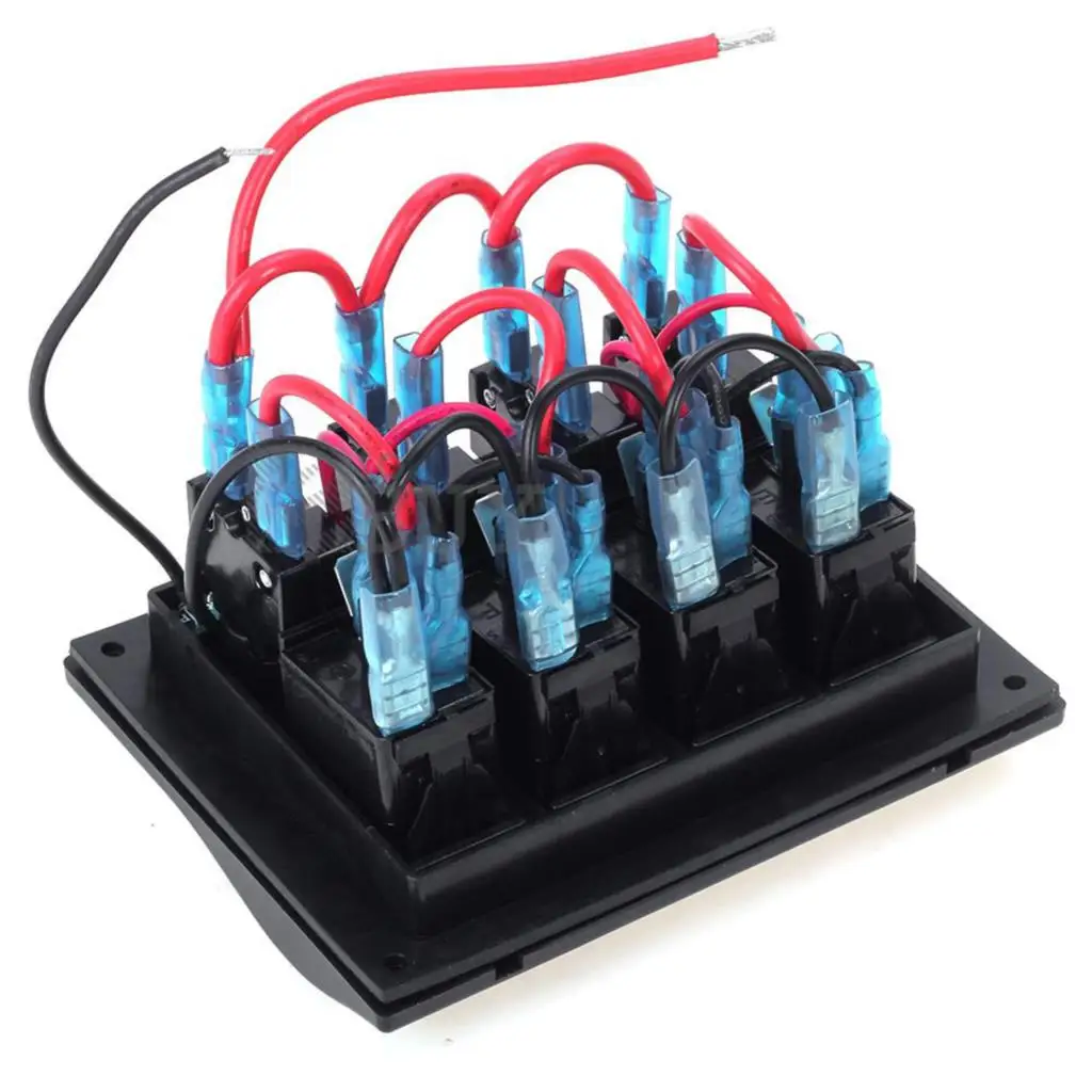 Marsnaska 4 Gang Waterproof Marine Boat LED Light Switch Panel
