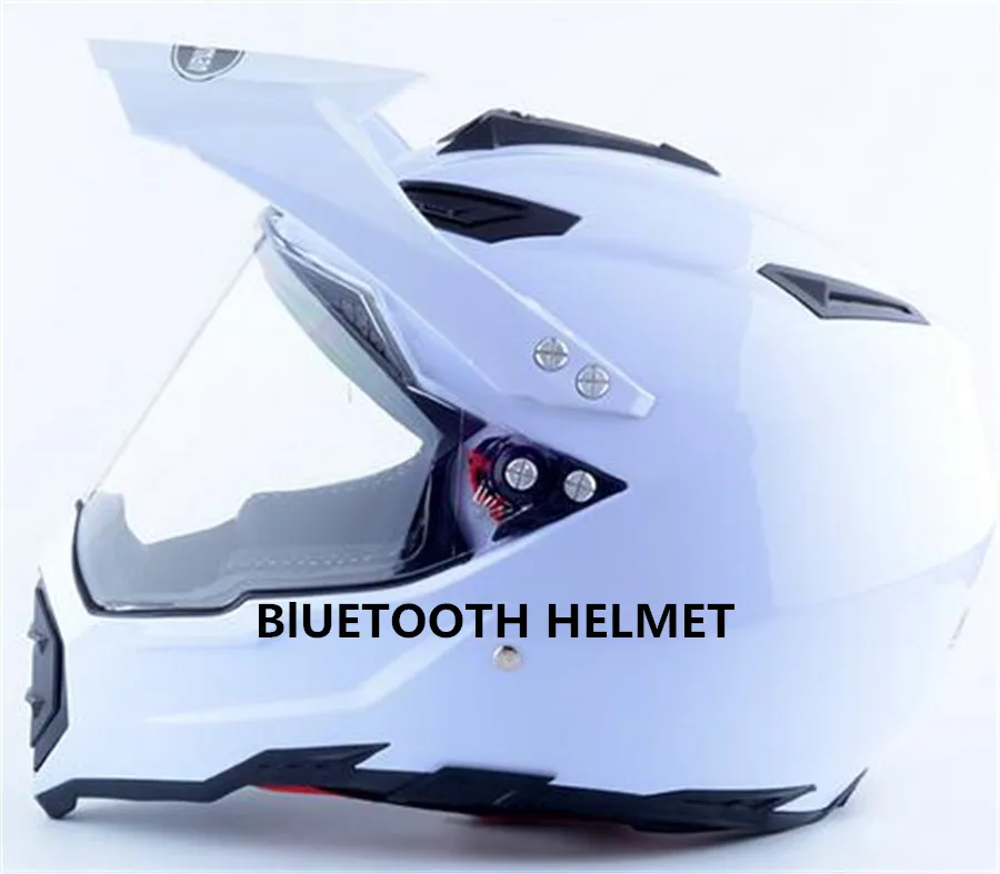 

free shipping Bluetooth Motorcycle Motorbike Helmet Intercom Interphone Headset S M L XL XXL motocross white color