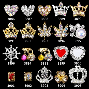 

10pcs AB, or Crystal Clear Rhinestone Gold alloy Weed Leaf Nail Charm AB Diamond Rhinestone Studded Nail Charm
