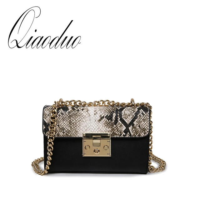 

Qiaoduo 2019 Trend Leopard Bag Ladies Small Square Bag Color Matching Mobile Phone Bag Chain Shoulder Bag CL1202
