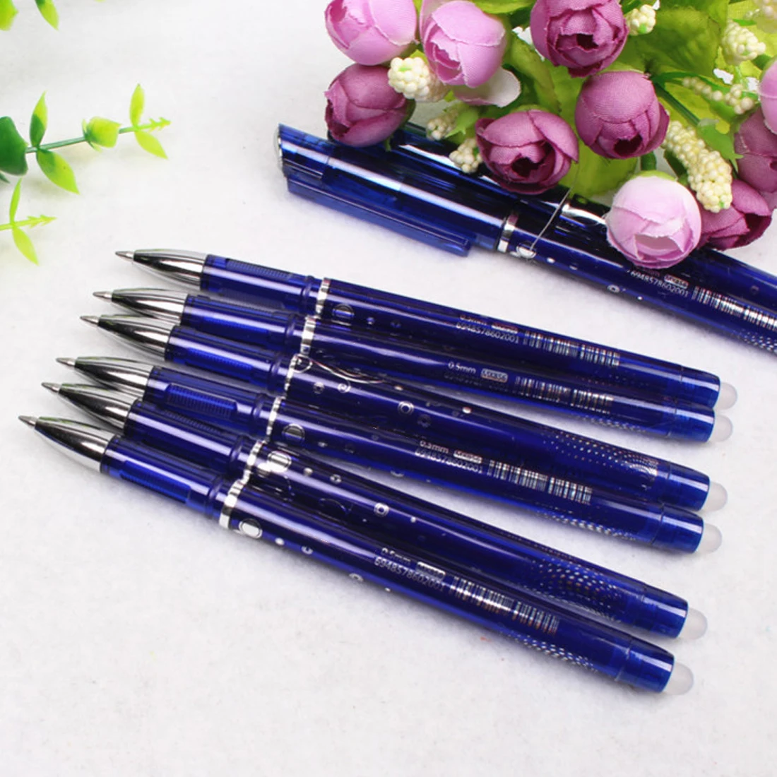 Erasable Gel Pen Blue Ink Refills Magical Writing Neutral Pen 0.5mm