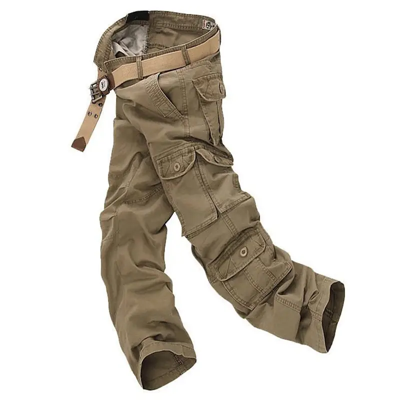 

Big Size 46 Men's Baggy Leisure Cargo Pants Overalls With Multiple Pockets Mens Slacks Straight Legs Men Long Trousers Bottoms