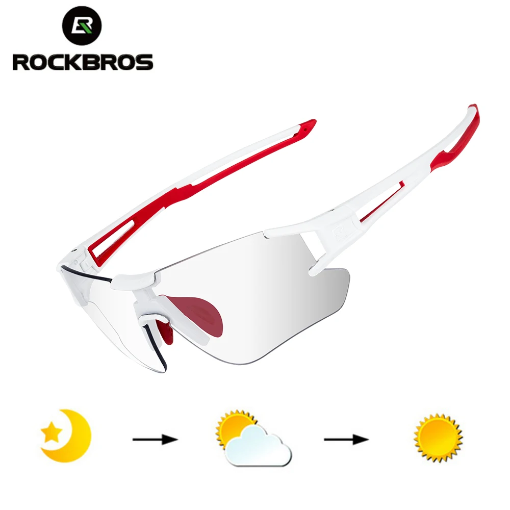 ROCKBROS, велосипедные фотохромные очки, UV400, уличные спортивные солнцезащитные очки, велосипедные мужские безрамные очки, технические очки