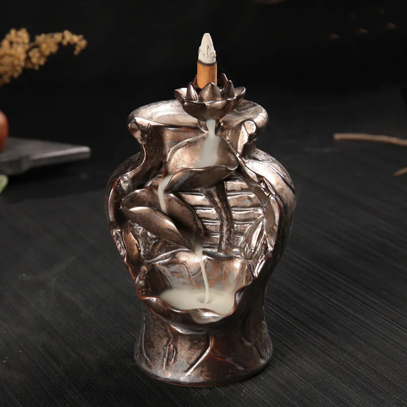 Smoke Backflow Incense Burner Ceramic Censer Smell Backform Cones