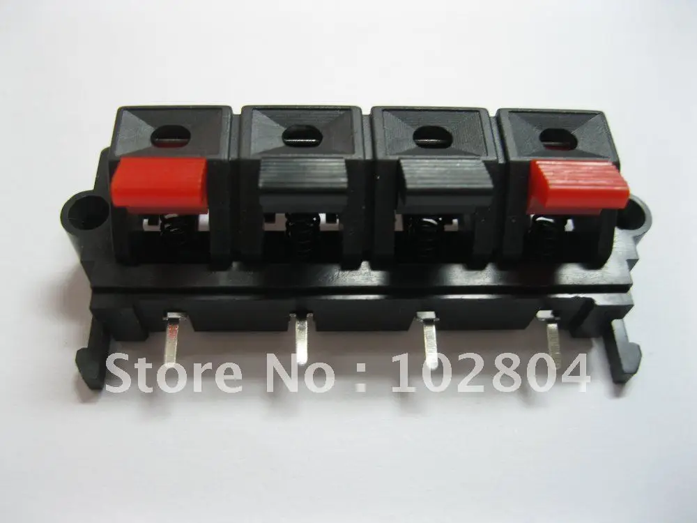 

30 pcs 58mmx20mm 4pin Red and Black Spring Push Type Speaker Terminal Board Connector WP4-19