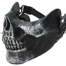 CACIQUE Вечерние Маски Маска-череп на половину лица версия III серебристый черный [MK-13]