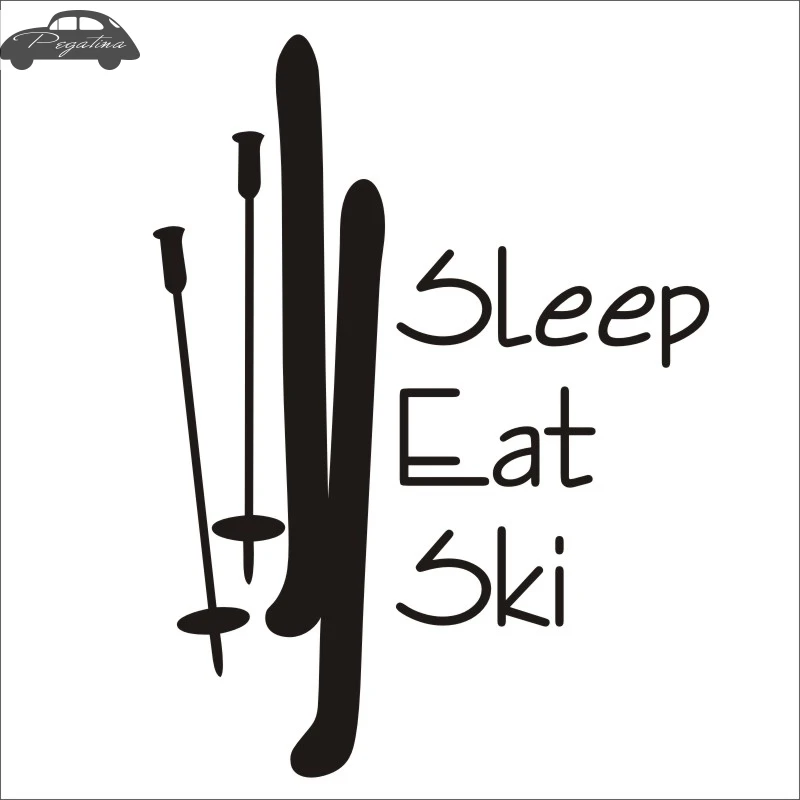 Pegatina Eat Sleep Skiing Sticker Winter Sports Snow Decal Ski Posters ...