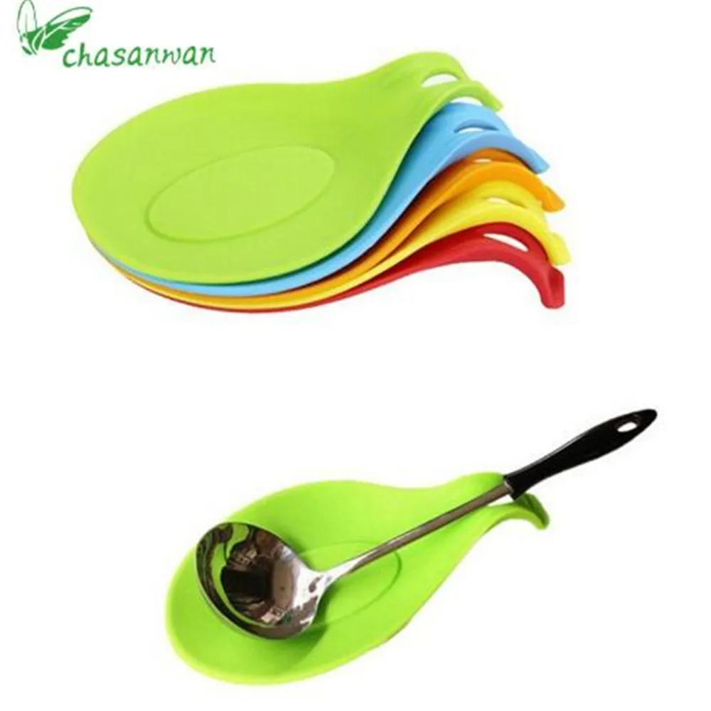 

Kitchen Accessories 1 Pcs European Style Silicone Spoon Mat Kitchen Tools Kitchen Goods Spatula Spoon Pad for Kitchen gadgets.Q