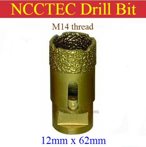 

[M14 thread] 12mm diameter NCCTEC Diamond Vacuum Brazed drill Bits CD12VBM14 FREE shipping | 0.47'' 1/2'' drill coring tools