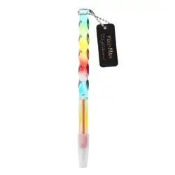 0,38 мм Прозрачный Радуга Цветной гелевая ручка Kawaii Творческий алмаз голова Пластик ручки для письма для детей подарочная Корейская