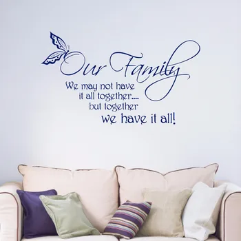 

Our Family Quote Words & Phrases Removable Art Vinyl Wall Sticker Living Room Bedroom Hallway Portrait Kitchen Home Decal B068