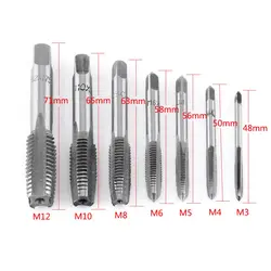 7 шт. метрической резьбы стальной кран Метчик M3, M4, M5, M6, M8, M10, M12