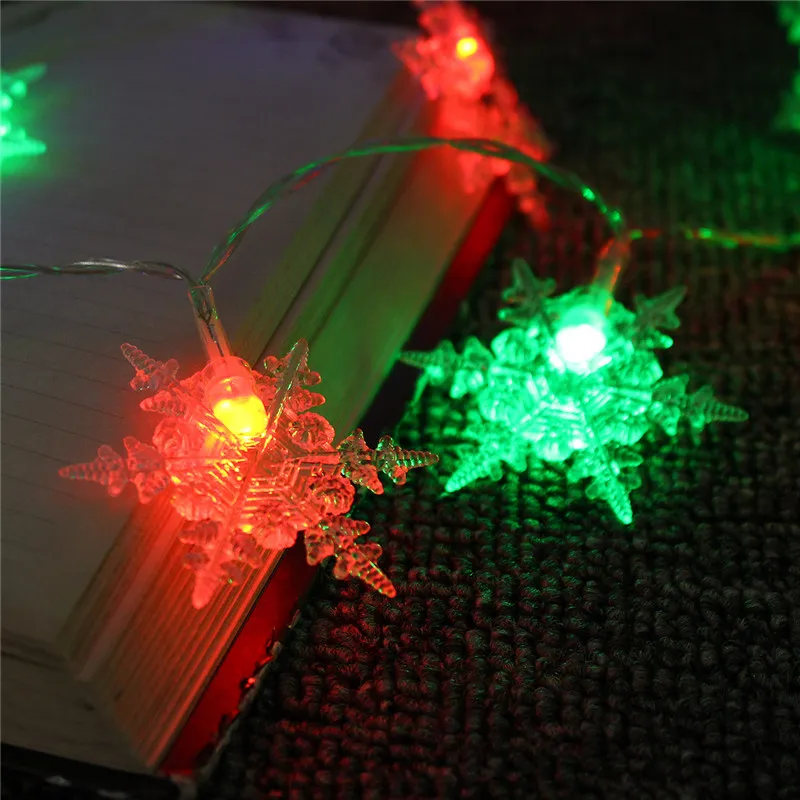 Jiguoor Батарея питание 2.1 м 20LED Снежинка Фея Строка Шторы окна праздник света Свадебная вечеринка Рождество Декор