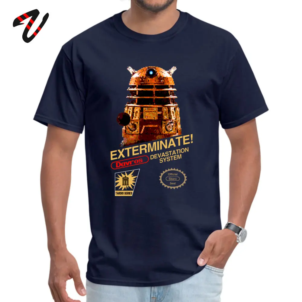 All Cotton Mens Short Sleeve Davros EXTERMINATE Skaro T-Shirt Normal Tops Shirt 2019 Popular Summer Crewneck Tee-Shirt Davros EXTERMINATE Skaro 158 navy
