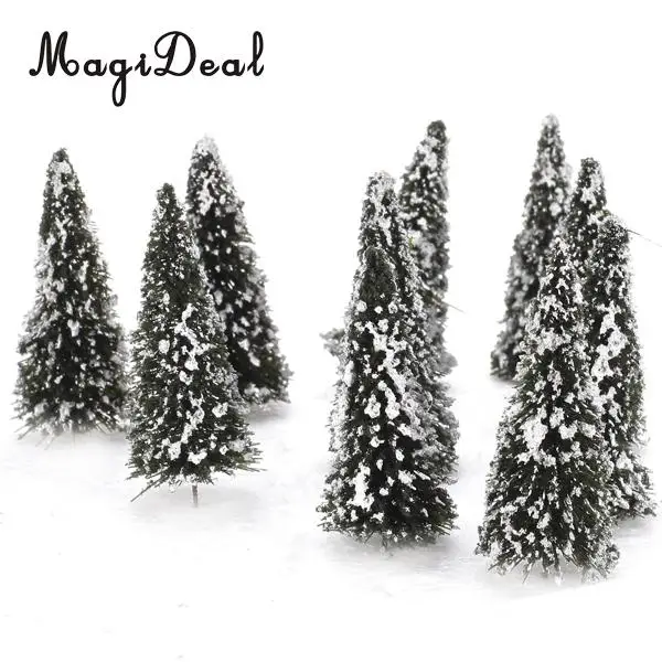MagiDeal 10 шт. 1/150 белый темно-зеленый пейзаж Ландшафтная модель кедровые деревья для поезда трек Строительство Модель макет реквизит 8 см
